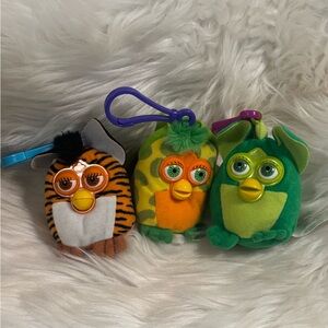 Vintage McDonalds Furby Keychain Charm, Preloved but in Great condition Set of 3